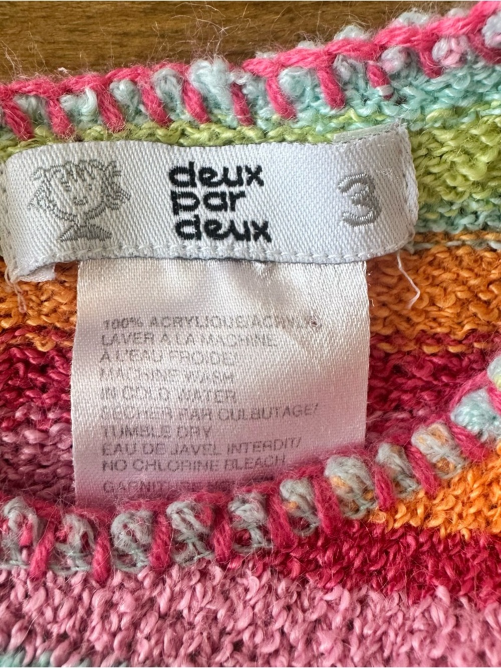 Deux par Deux Multicolor Crochet Knit Dress Size 3 - Picture 4 of 10